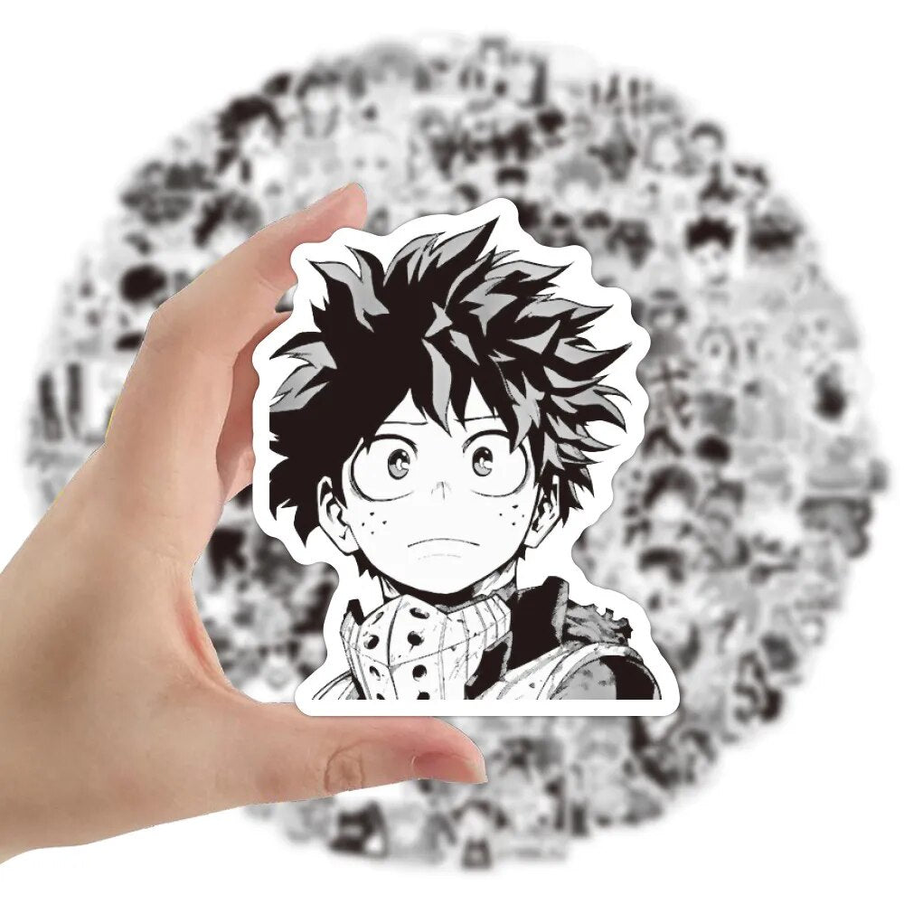 10/30/50PCS Black and White Anime Mixed Graffiti Stickers Tokyo Avengers/Volleyball Boys/Zero One/Waterproof Stickers Wholesale