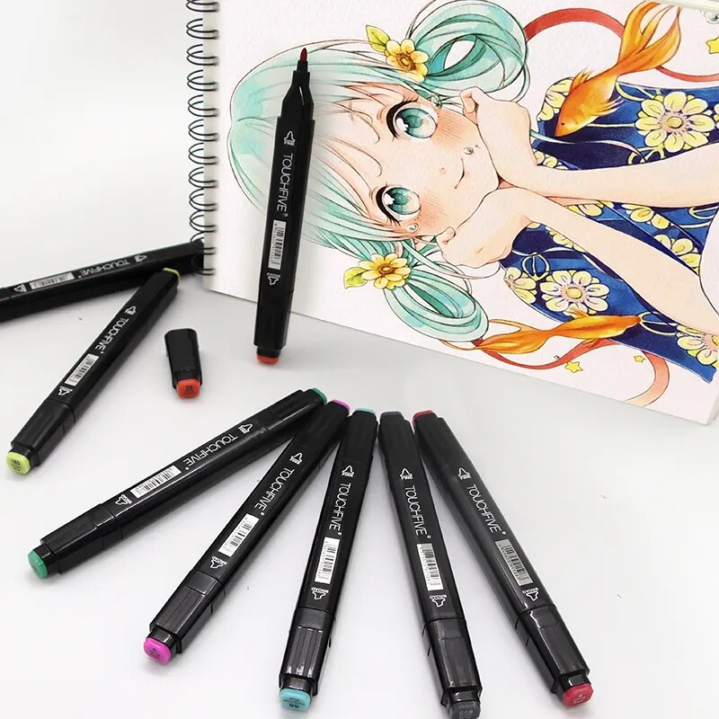 TouchFIVE 30/40/60/80 Color Art Markers Set Dual Headed Artist Sketch Oily Alcohol based Marker For Animation Manga