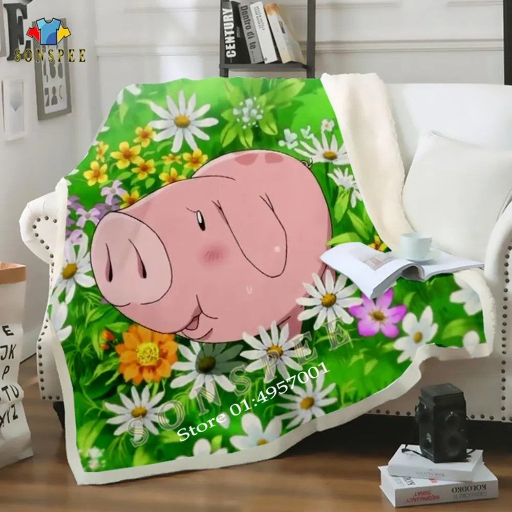 SONSPEE The Seven Deadly Sins Diane 3D Printing Plush Fleece Blanket Fashion Quilts Home Washable Duvet Casual Sherpa Blankets