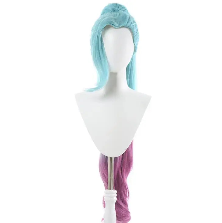 Anime Game LOL Seraphine Cosplay Wigs LOL KDA Cosplay Seraphine Blue Purple Long Gradient Heat Resistant Hair Wig