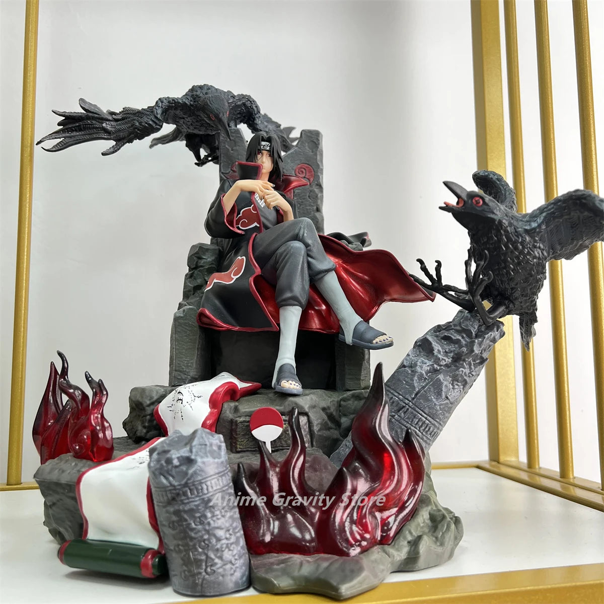 Naruto Anime 35cm GK Throne Uchiha Itachi Action Anime Figures Collection Collectible Model Fidget Children Toys Christmas Gift