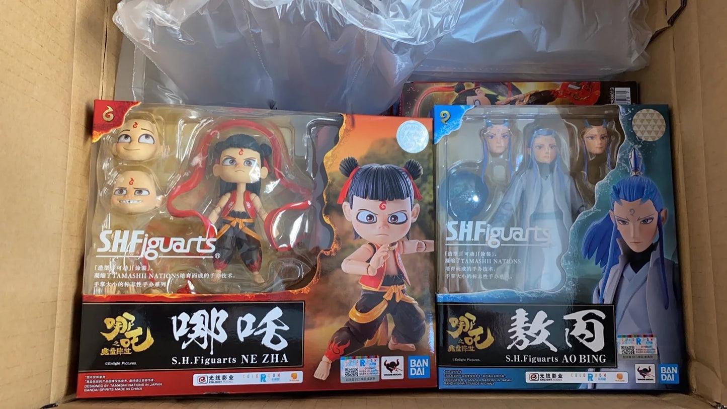 Bandai Hot Chinese Movie Anime Movie Characters Nezha Ao Bing Action Figure Limited Edition Nezha:BirthoftheDemonChild