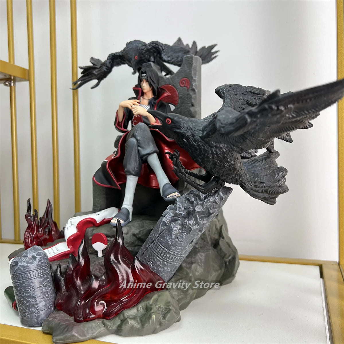 Naruto Anime 35cm GK Throne Uchiha Itachi Action Anime Figures Collection Collectible Model Fidget Children Toys Christmas Gift