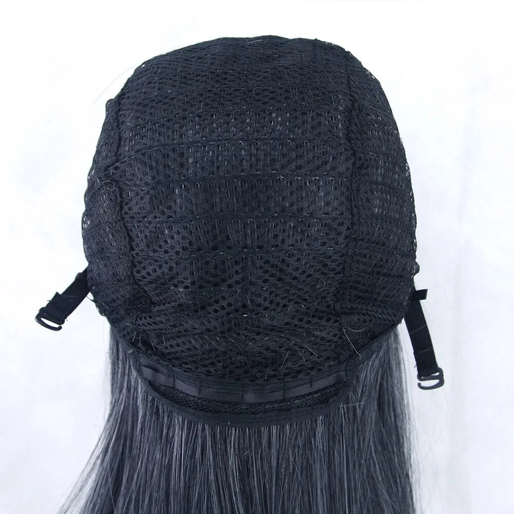 Soowee, Peluca de pelo sintético de 80cm de largo en 24 colores para mujer, peluca de fibra resistente al calor, pelucas de Cosplay rectas rosas y grises