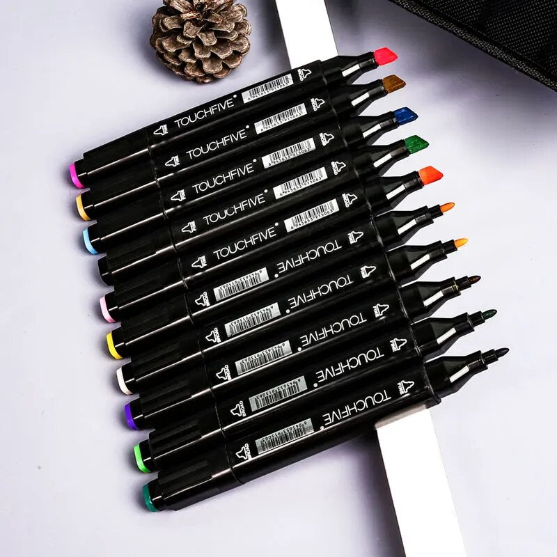 TouchFIVE 30/40/60/80 Color Art Markers Set Dual Headed Artist Sketch Oily Alcohol based Marker For Animation Manga