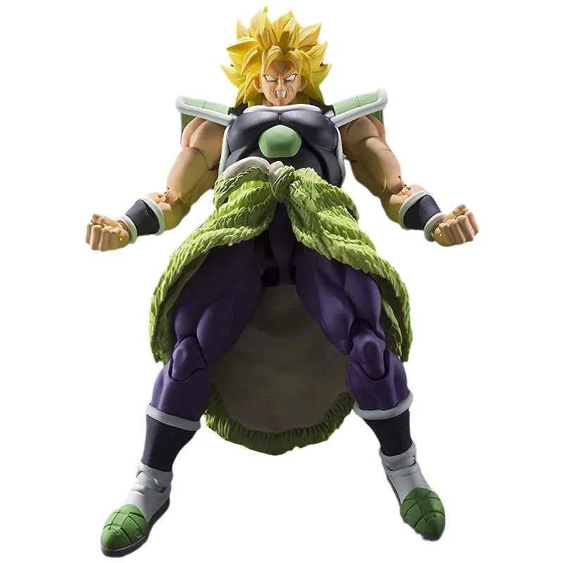 Original Bandai Tamashii Nations Dragon Ball Z Broly Super Saiyan S.h. Figuarts Doll Collection Action Figure Model Kids Toys