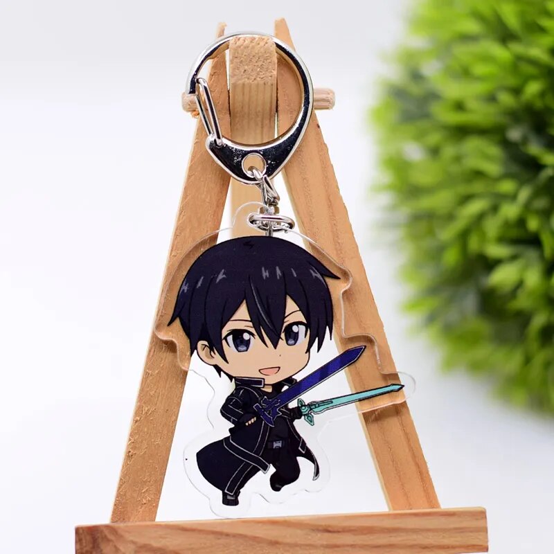 Sword Art Online llavero acrílico de doble cara colgante de llavero de dibujos animados accesorios de Anime llavero gran oferta