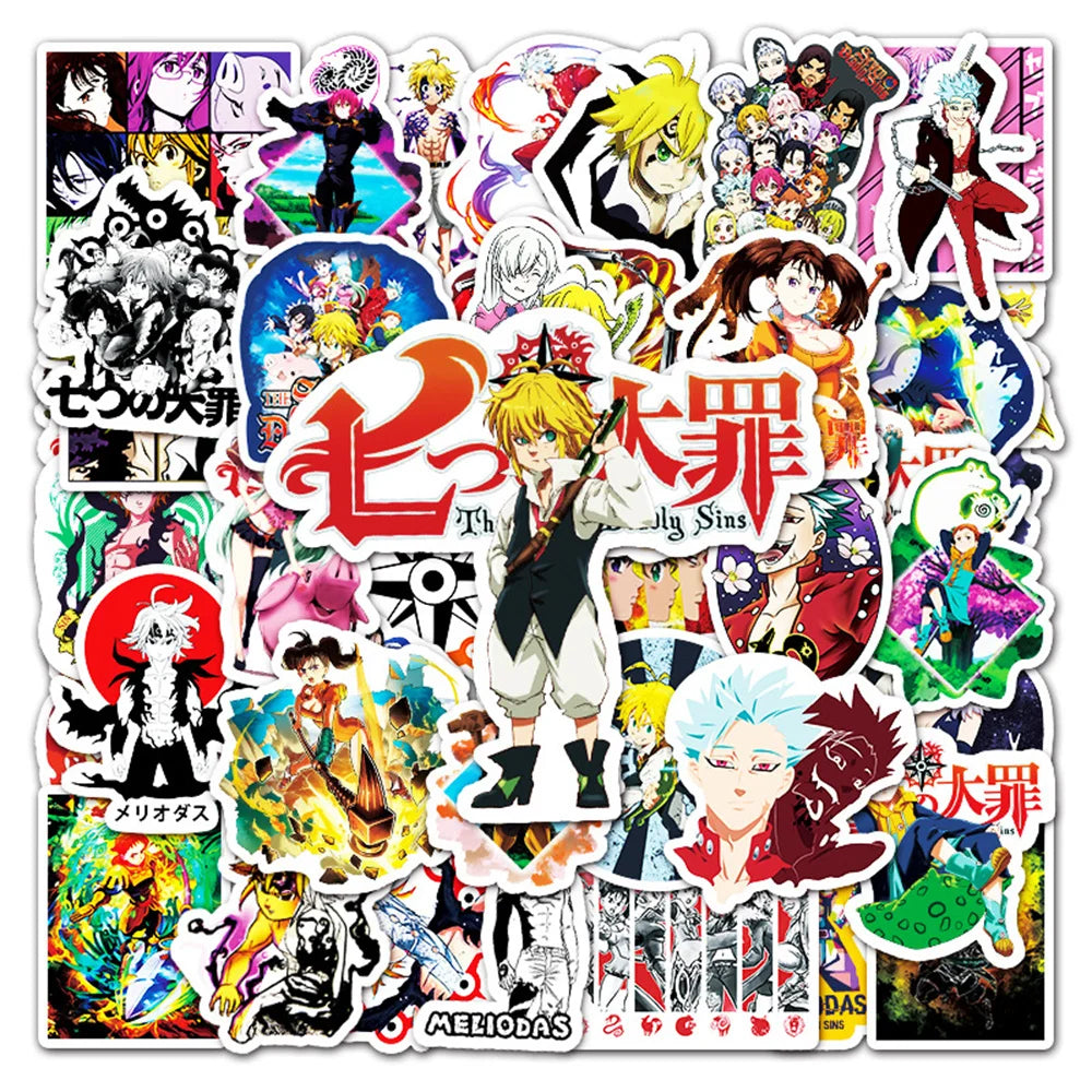 10/30/50PCS Cartoon Seven Deadly Sins Creative Graffiti Diary Laptop Suitcase Guitar Kids Toys Waterproof Stickers Wholesale