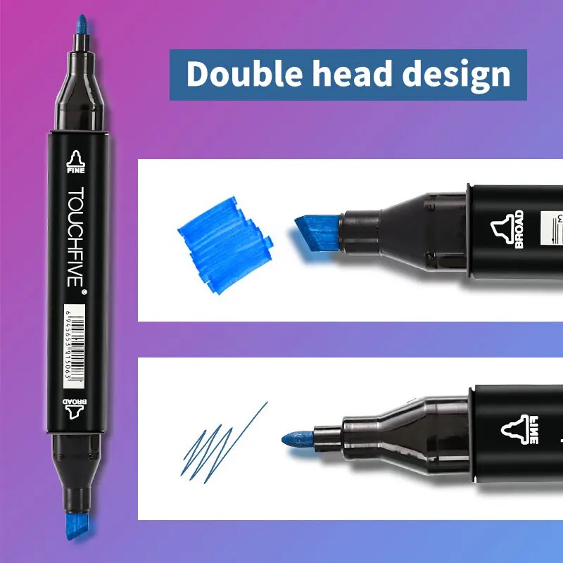 TouchFIVE 30/40/60/80 Color Art Markers Set Dual Headed Artist Sketch Oily Alcohol based Marker For Animation Manga