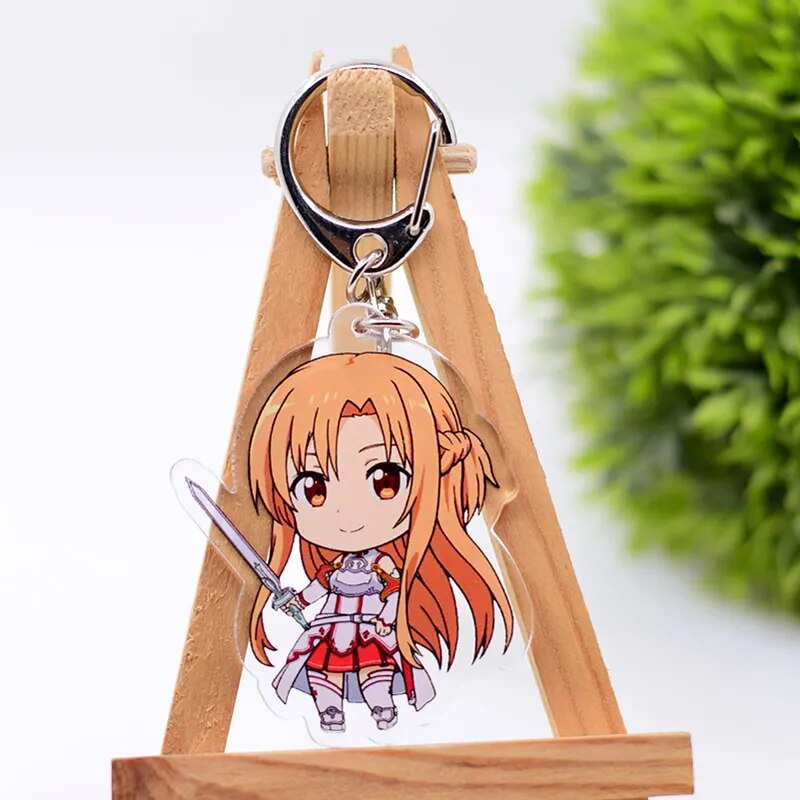 Sword Art Online llavero acrílico de doble cara colgante de llavero de dibujos animados accesorios de Anime llavero gran oferta
