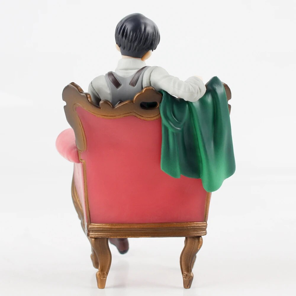 13cm Attack on Titan Levi Ackerman Figure Anime Solider Levi Sleeping Chair Ver. PVC Action Figure Toy