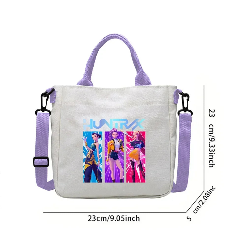 KPop Demon Hunters Anime Women's Crossbody Bag Aesthetics KPop Demon Hunters 2025 Shoulder Bags Korean Fashion Messenger Bag