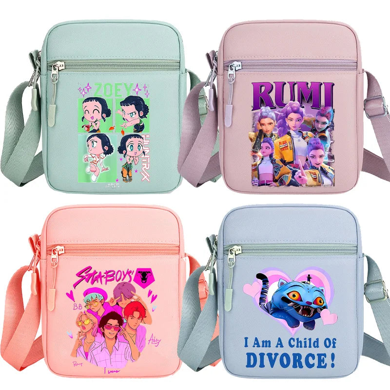 Kpop Demon Hunter Shoulder Bag Kawaii Rumi Mira Zoey Crossbody Bags Girls Outdoor Sport Messenger Pouch Women Travel Purse Gift