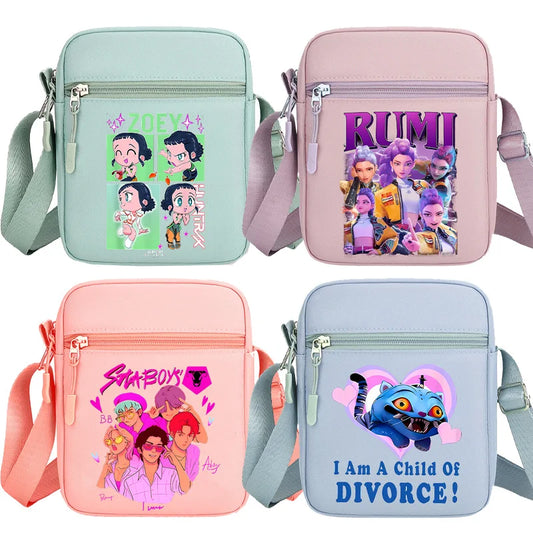 Kpop Demon Hunter Shoulder Bag Kawaii Rumi Mira Zoey Crossbody Bags Girls Outdoor Sport Messenger Pouch Women Travel Purse Gift