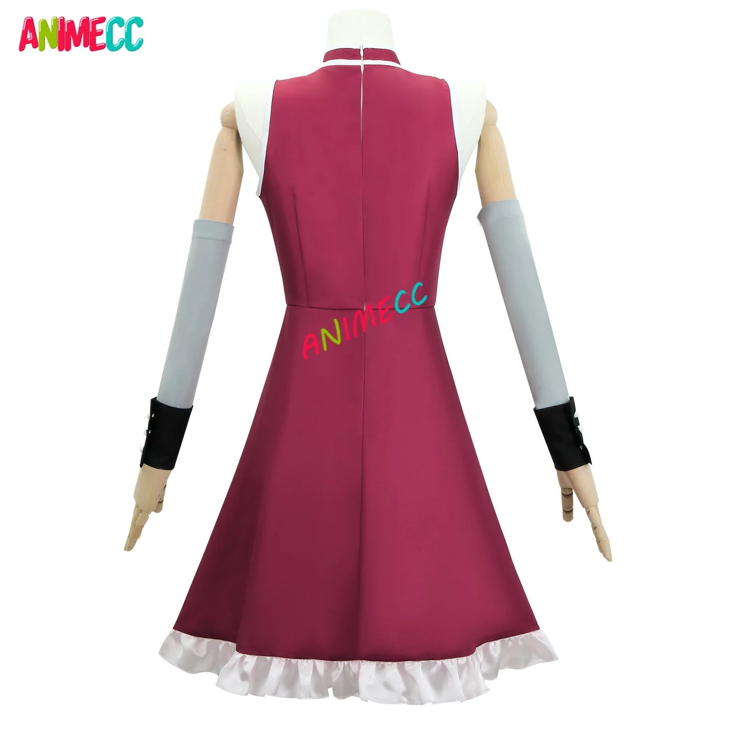 ANIMECC in Stock XS-2XL Sakura Kyoko Cosplay Puella Magi Madoka Magica Combats Wig Anime Halloween Party Costume for Women Girls