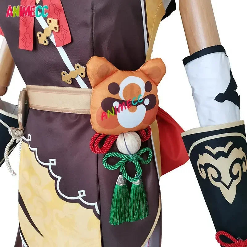 ANIMECC Xiangling Cosplay Costume Wig Anime Game GenshinImpact Xiang Ling Outfit Halloween Party Costume for Women Girl