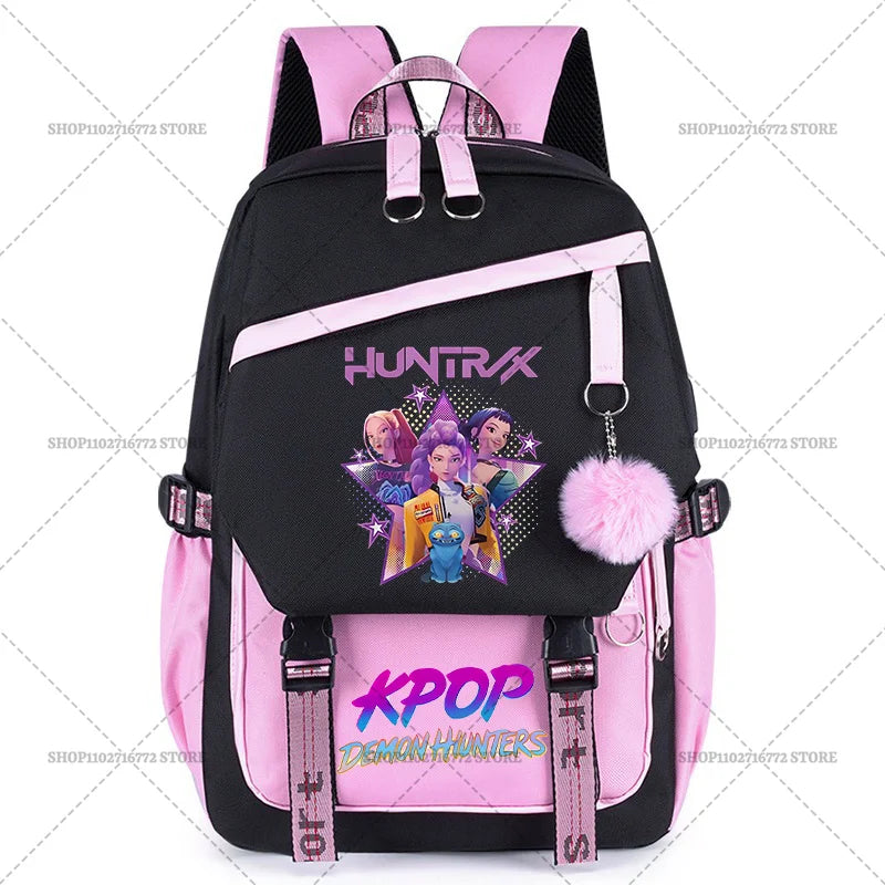 K Pop Demon Hunters School Backpack for Students Daily Mochila 2025 Hot Movie Women Backpacks for Girl Laptop Usb Port Bag Gift