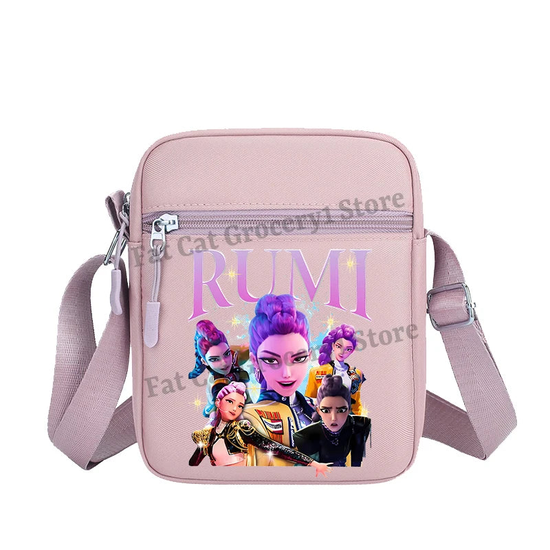 Kpop Demon Hunter Shoulder Bag Kawaii Rumi Mira Zoey Crossbody Bags Girls Outdoor Sport Messenger Pouch Women Travel Purse Gift