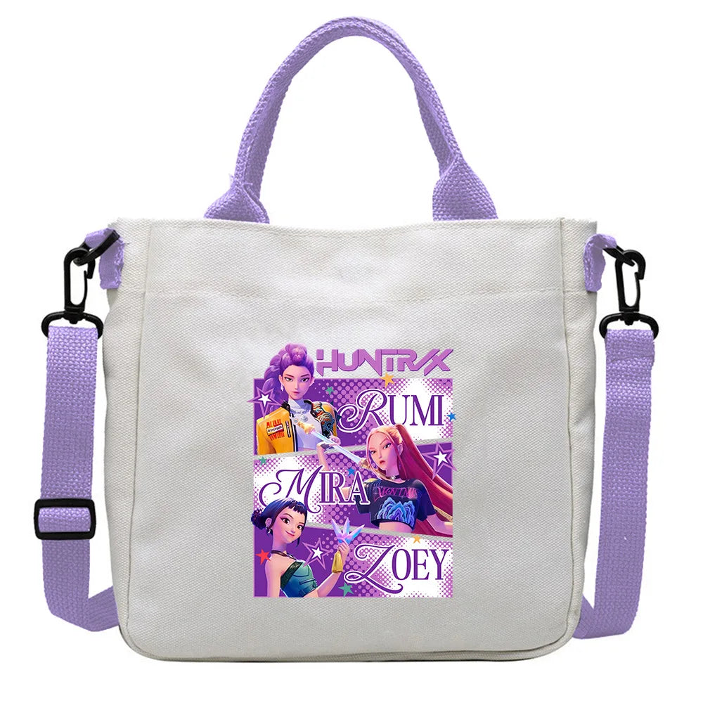 KPop Demon Hunters Anime Women's Crossbody Bag Aesthetics KPop Demon Hunters 2025 Shoulder Bags Korean Fashion Messenger Bag