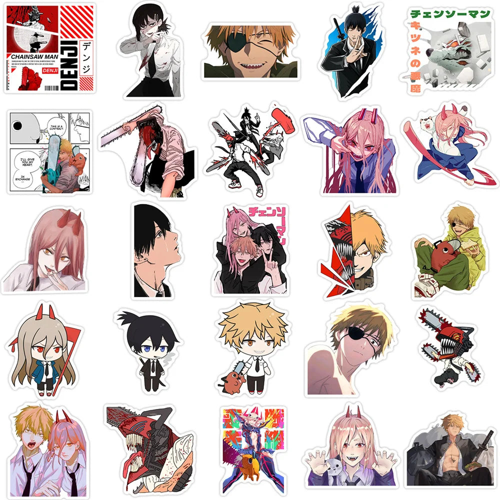 10/30/50PCS Chainsaw Man Chainsaw Man devil hunter personality graffiti sticker water cup car skateboard waterproof wholesale
