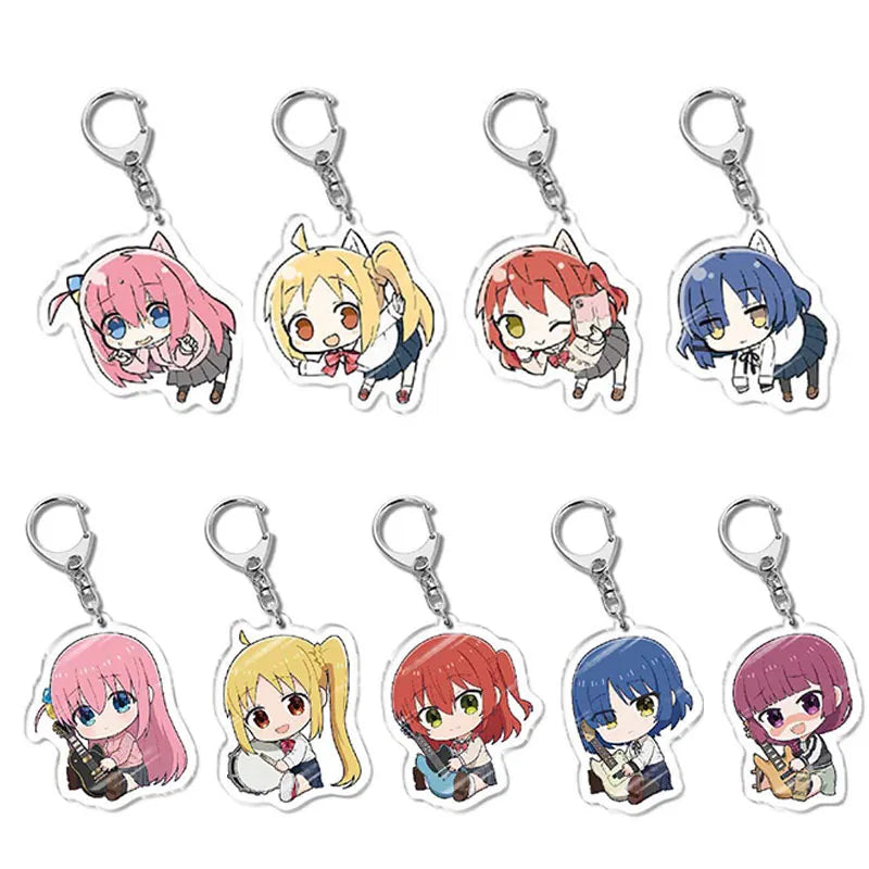 Anime BOCCHI LA ROCA! Llavero de dibujos animados, llaveros de Cosplay con colgante de metal, llavero de coche, llavero para hombres y mujeres, regalos de joyería para bebés
