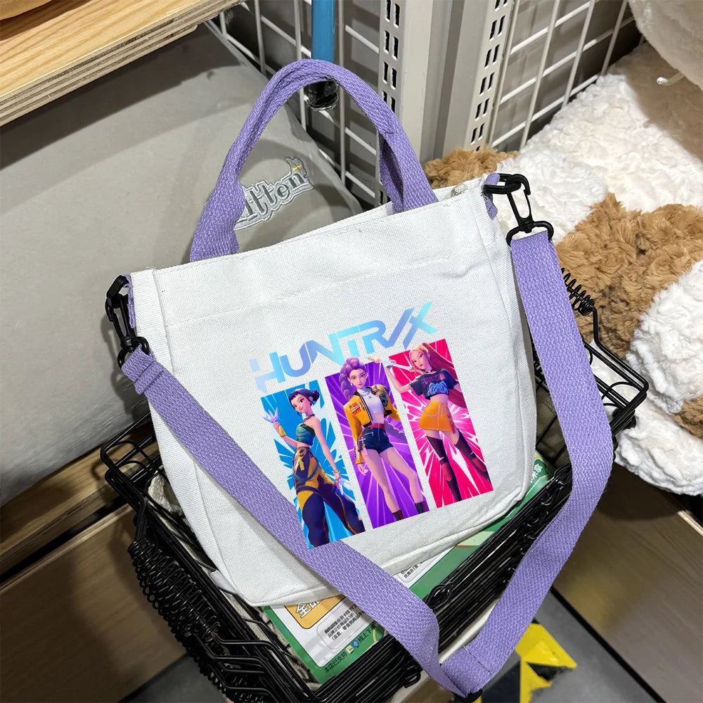 KPop Demon Hunters Anime Women's Crossbody Bag Aesthetics KPop Demon Hunters 2025 Shoulder Bags Korean Fashion Messenger Bag