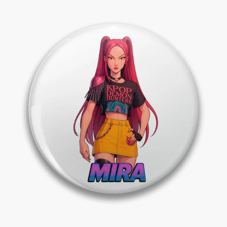 K-Pop Demon Hunters Huntrix Girlgroup Anime Brooch Bag Clothing Hat Badge Accessories Jewelry Gifts
