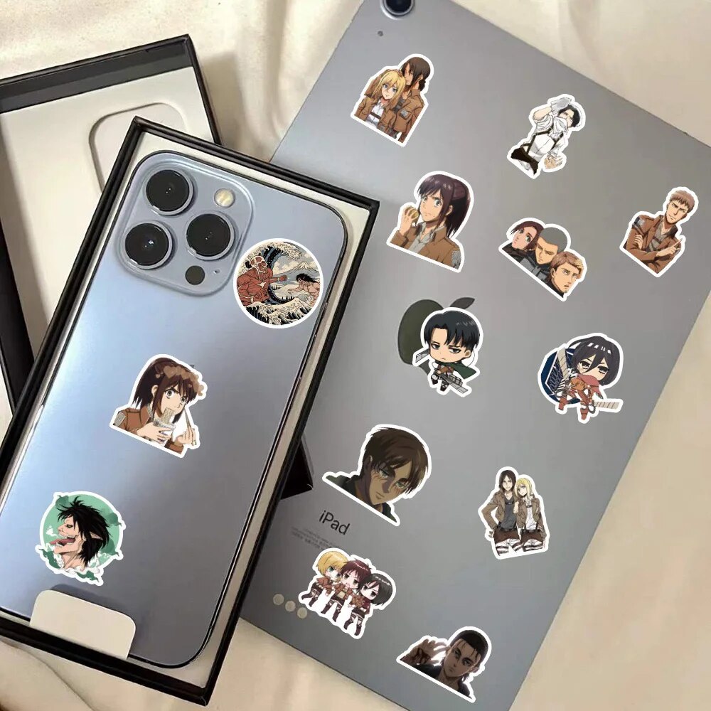 10/30/60PCS Anime Attack On Titan Shingeki no Kyojin Sticker DIY Laptop Luggage Skateboard Graffiti Decals Sticker for Kid Toys