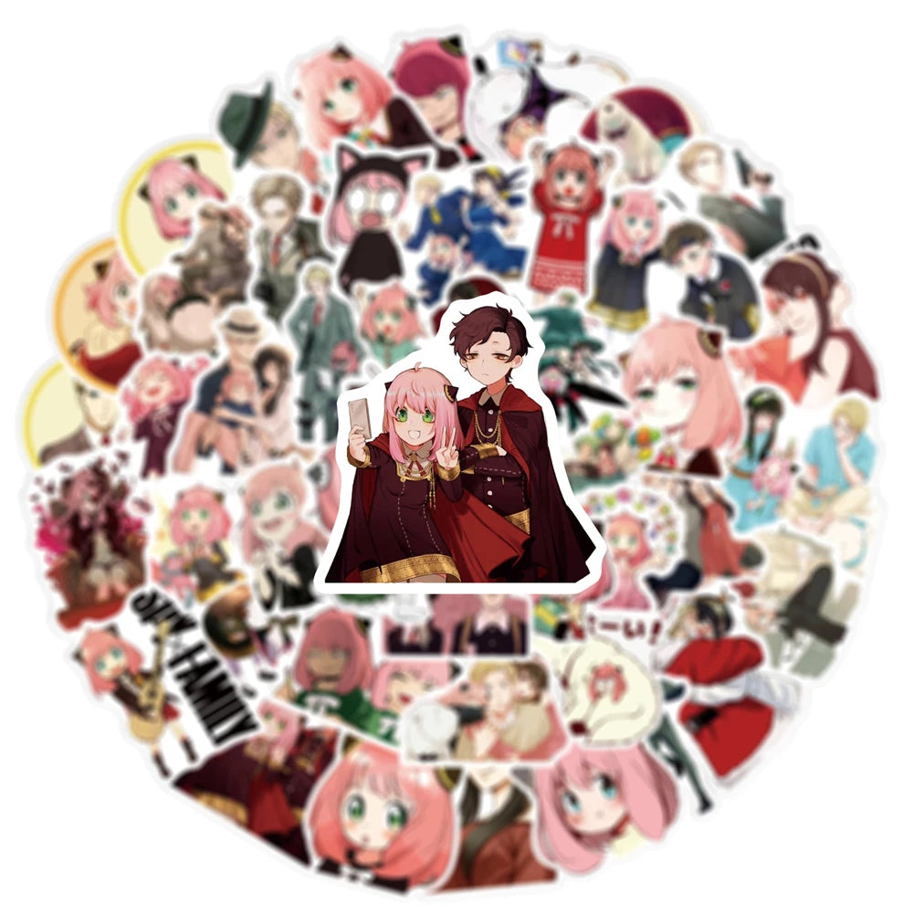 10/30/50PCS Cartoon Anime Spy x Family Cute Creative Graffiti Sticker Bike Skateboard Car Helmet Laptop Computer Wholesale
