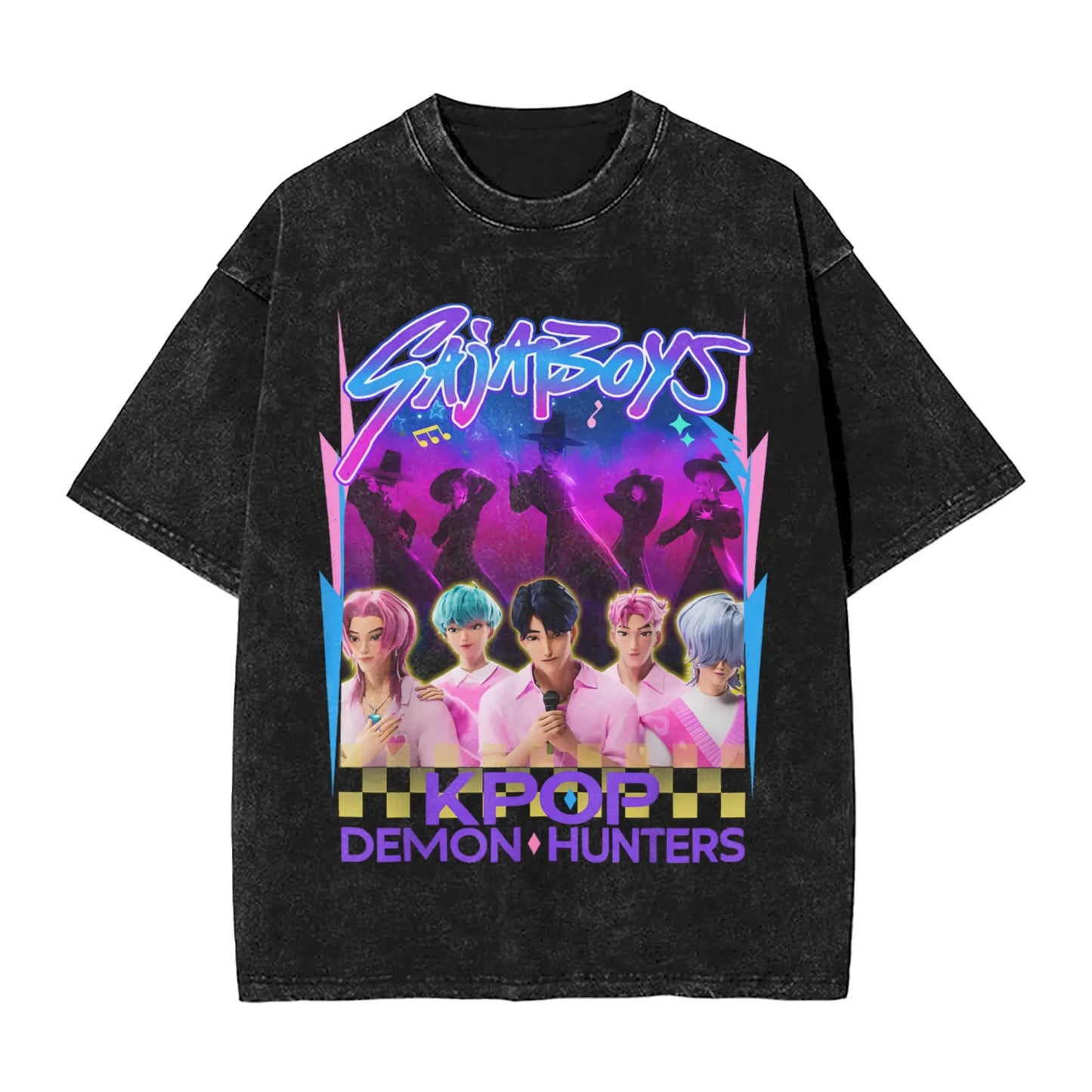 Kpop Demon Hunters Girl Dinner T-Shirt for Men Casual Pure Cotton Tees Crewneck Short Sleeve T Shirt Printing Clothing