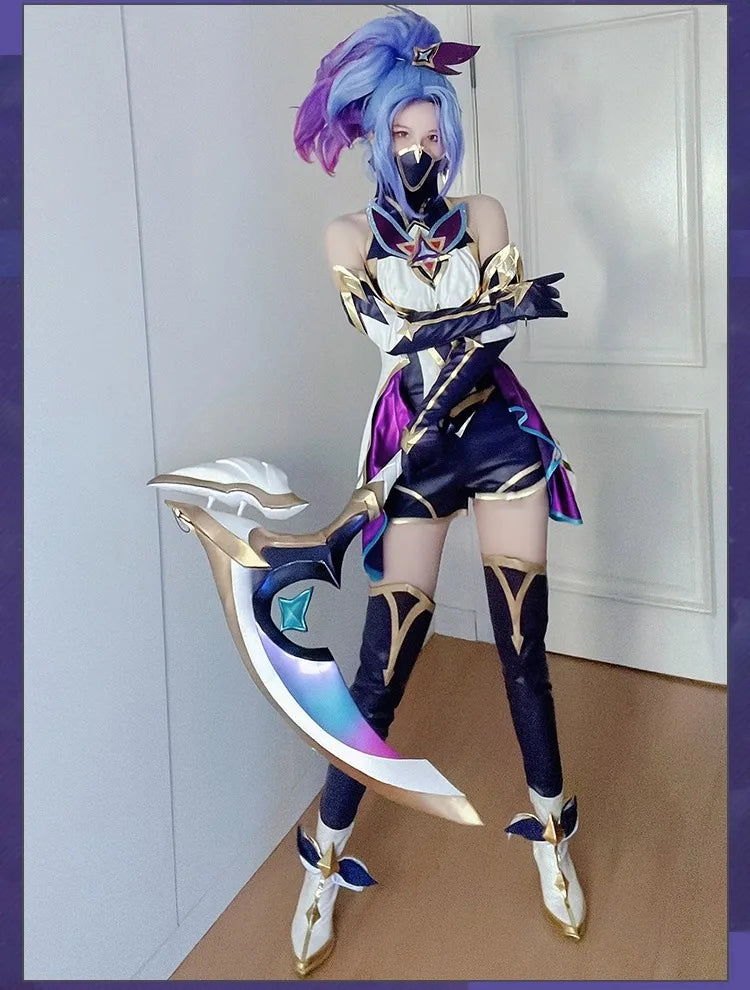 Star Guardian Akali Cosplay Game LOL SG Akali Cosplay Halloween Costume K/DA Ahri/Kaisa/Xayah