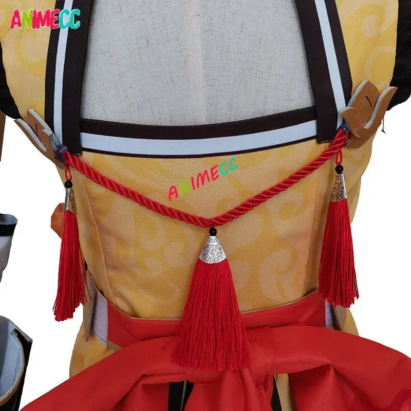 ANIMECC Xiangling Cosplay Costume Wig Anime Game GenshinImpact Xiang Ling Outfit Halloween Party Costume for Women Girl