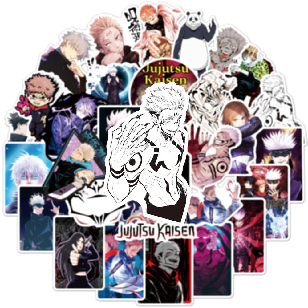 10/30/50 Uds Anime Jujutsu Kaisen Itadori Yuji Gojo Satoru pegatinas de personajes para equipaje Laptop IPad pegatinas de regalo al por mayor