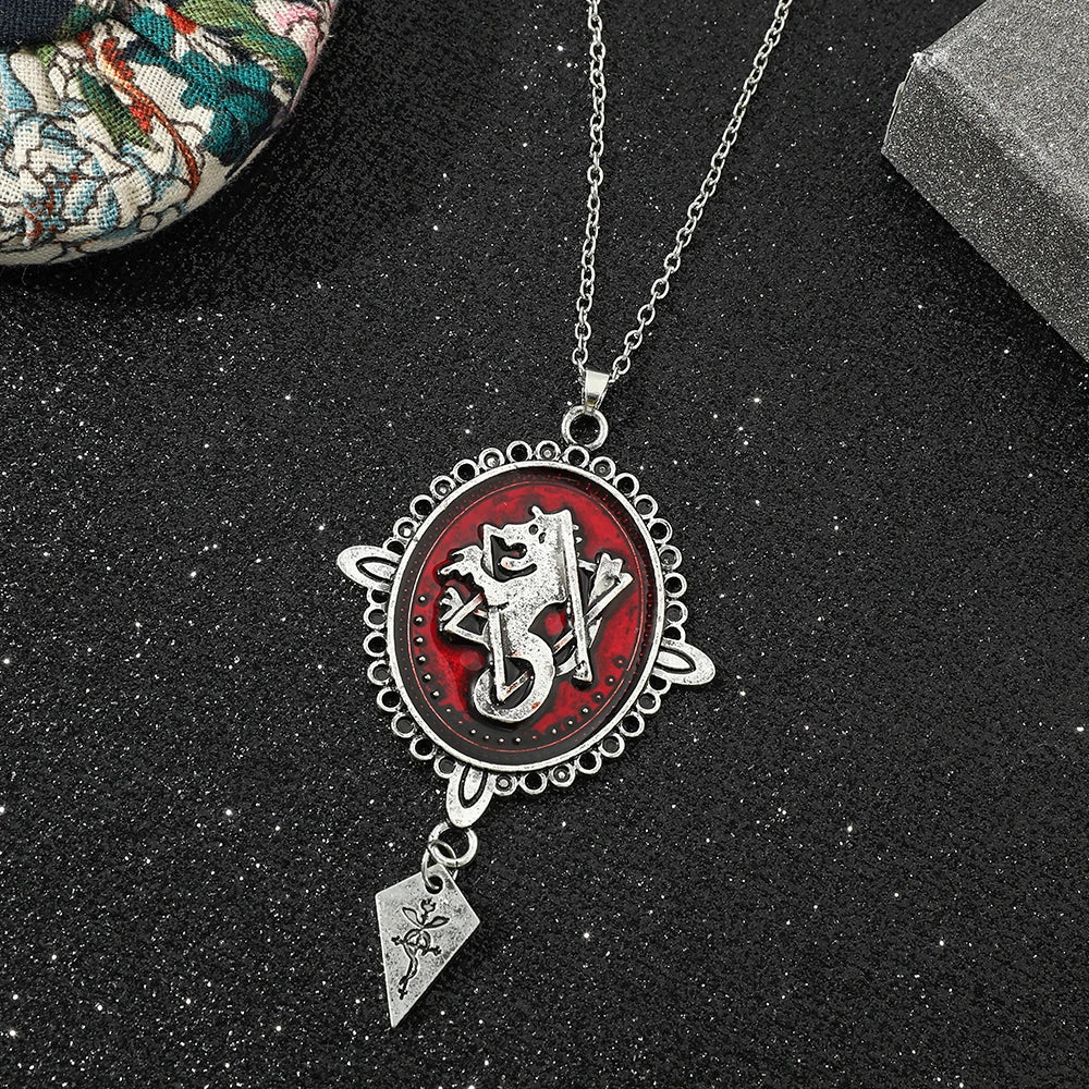 Vintage Fullmetal Alchemist Edward Elric Necklace High Quality Classic Red Zinc Alloy Pendant Women And Men Statement Jewelry