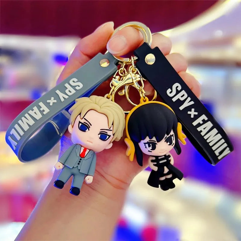 Spy X Family 3D muñeca de goma suave accesorios de Cosplay llaveros Crepúsculo Anya Yor Loid Forger llavero colgante bolsa de coche regalos colgantes