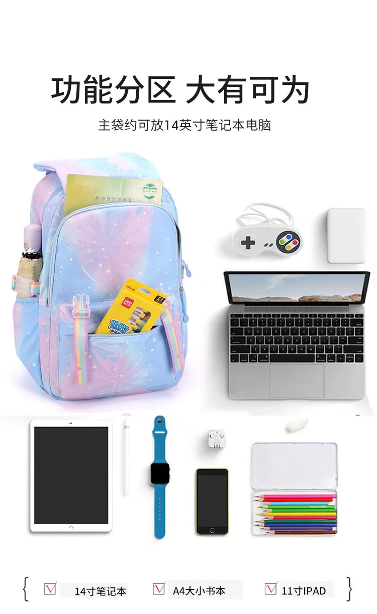 KPop Demon Hunters Backpack Letter A-Z Print Knapsack Movie Music Girl High Capacity Rucksack Student Schoolbag Purple Bookbag