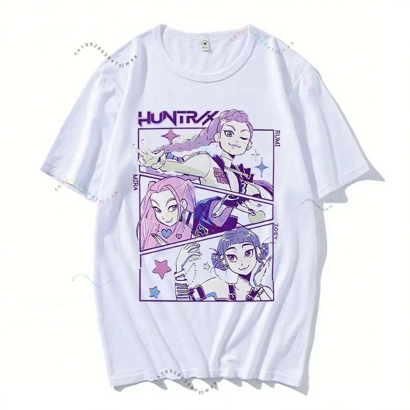 Huntrix Rumi Mira Zoey Roleplay Anime Kpop Demon Girl Power Korean Kawaii Group Cute Cartoon Parents Kids T-Shirt Halloween Cos
