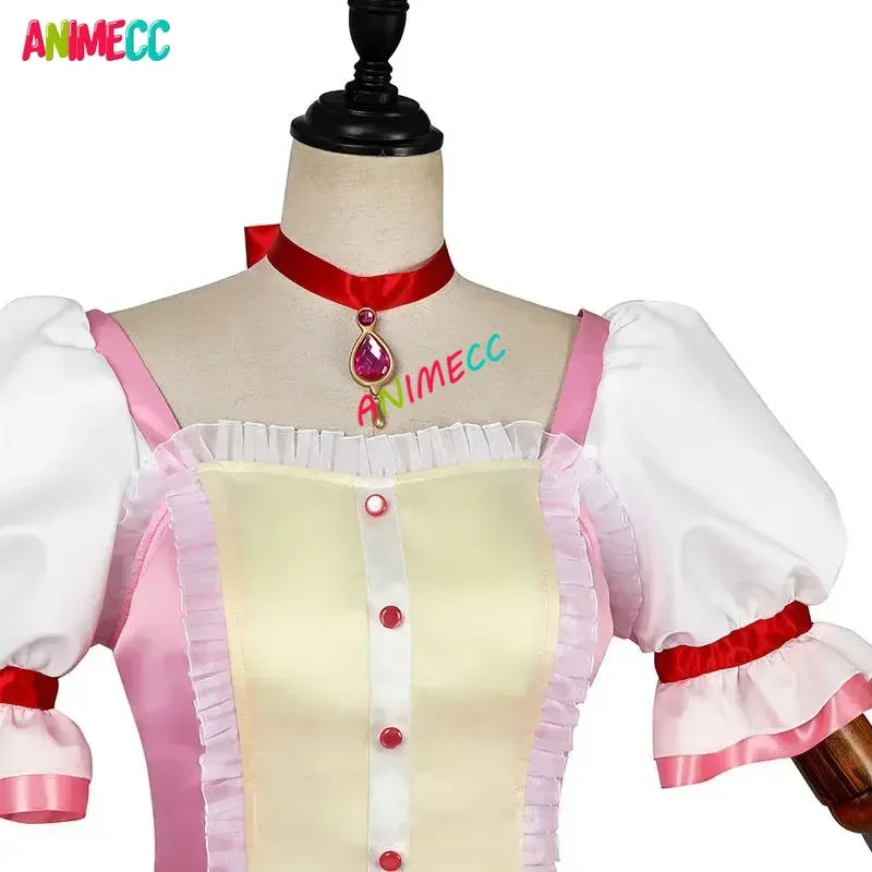 ANIMECC in Stock XS-2XL Kaname Madoka Cosplay Combats Costume Wig Anime Madoka Magica Halloween Party Outfits for Women
