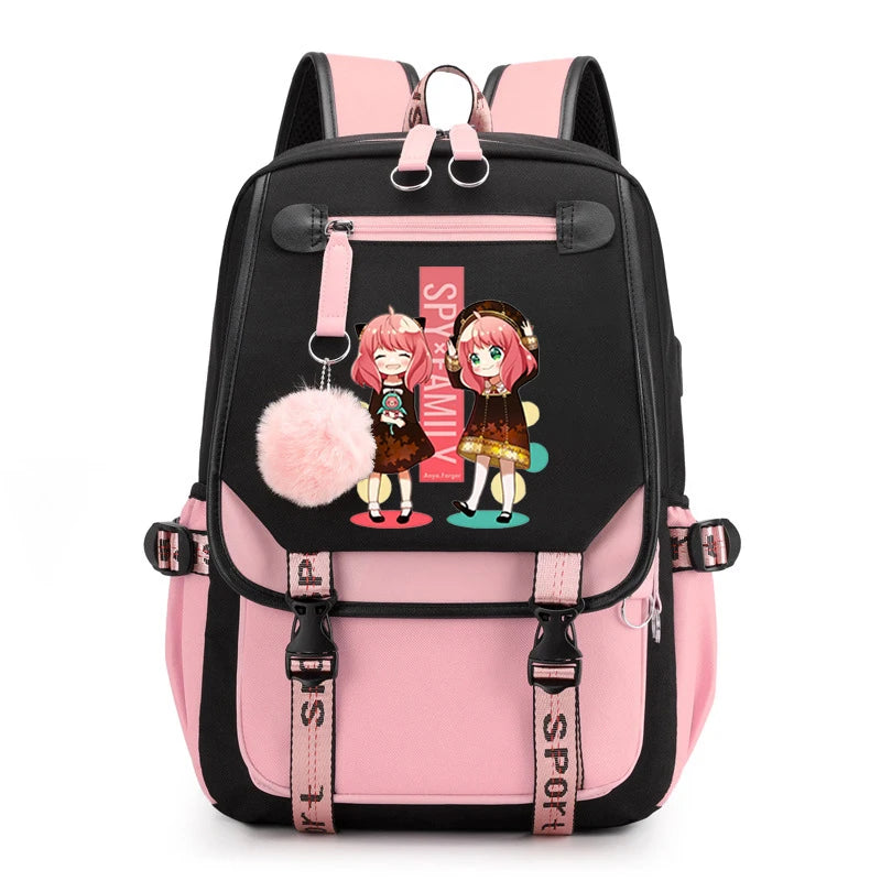 Mochilas de Anime Spy X Family Anya Forger, bolsas para niñas, Manga Kawaii, mochila de dibujos animados para niños, mochila escolar impermeable para niños, regalos
