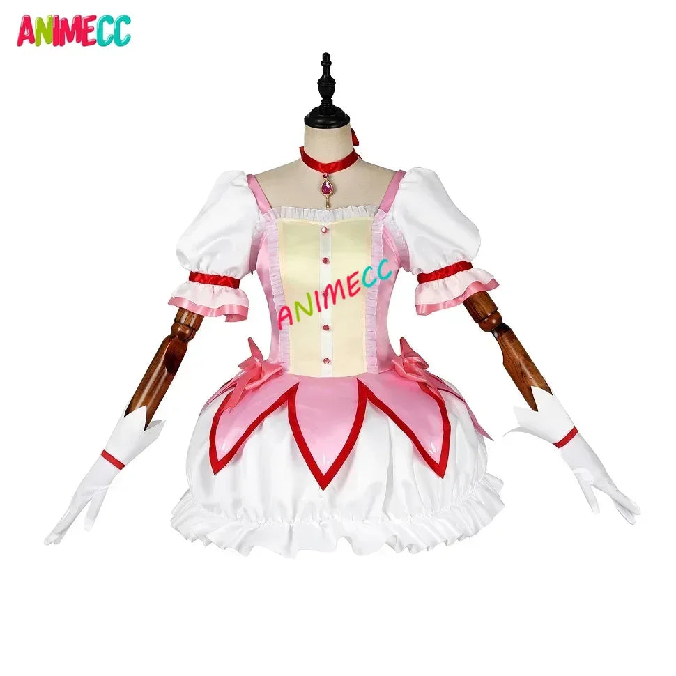 ANIMECC in Stock XS-2XL Kaname Madoka Cosplay Combats Costume Wig Anime Madoka Magica Halloween Party Outfits for Women