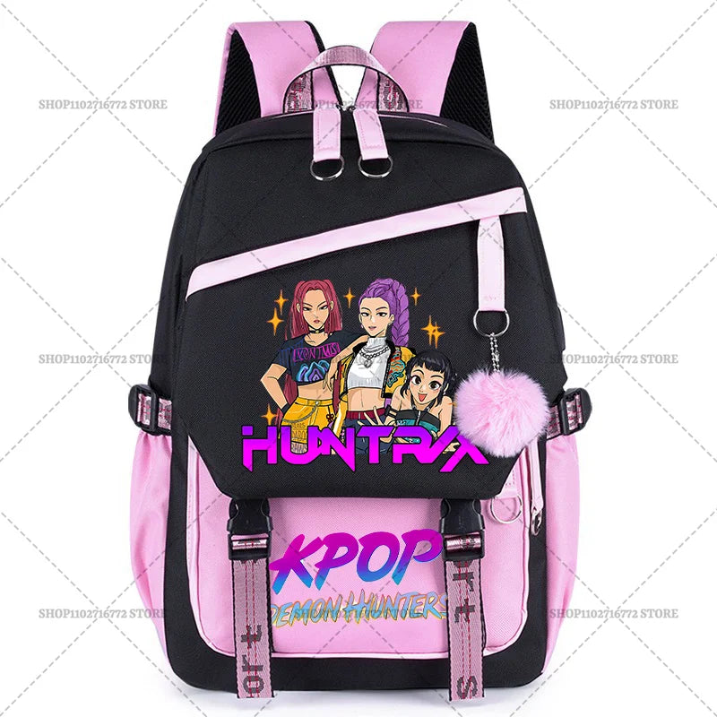 K Pop Demon Hunters School Backpack for Students Daily Mochila 2025 Hot Movie Women Backpacks for Girl Laptop Usb Port Bag Gift