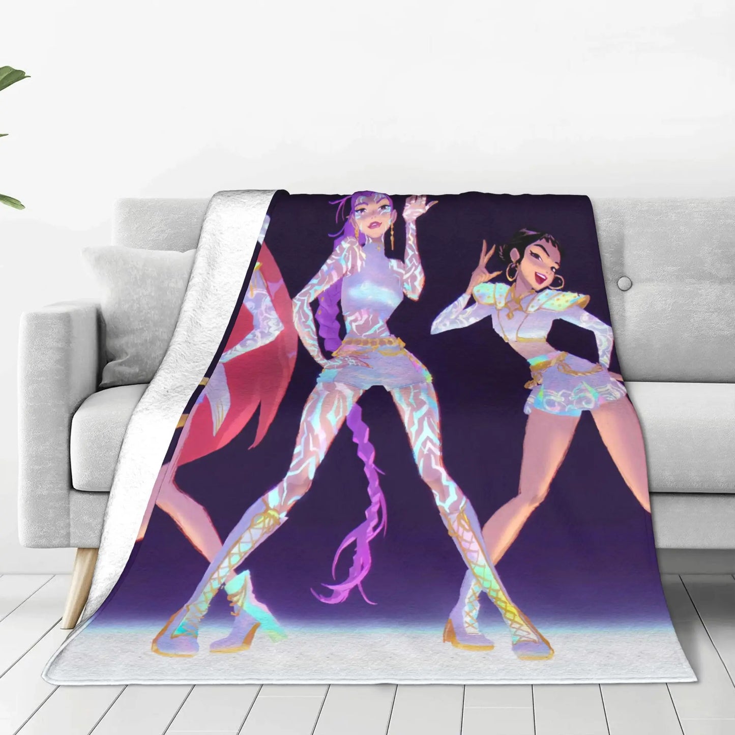 kpop Demon Hunters Huntrix & Saja Boys Blanket  Super Warm Comfortable Plush Throw Blanket Child Home Decor Flannel  Bed Cover