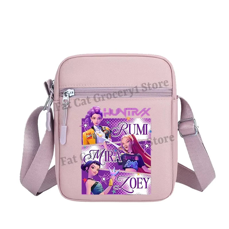 Kpop Demon Hunter Shoulder Bag Kawaii Rumi Mira Zoey Crossbody Bags Girls Outdoor Sport Messenger Pouch Women Travel Purse Gift