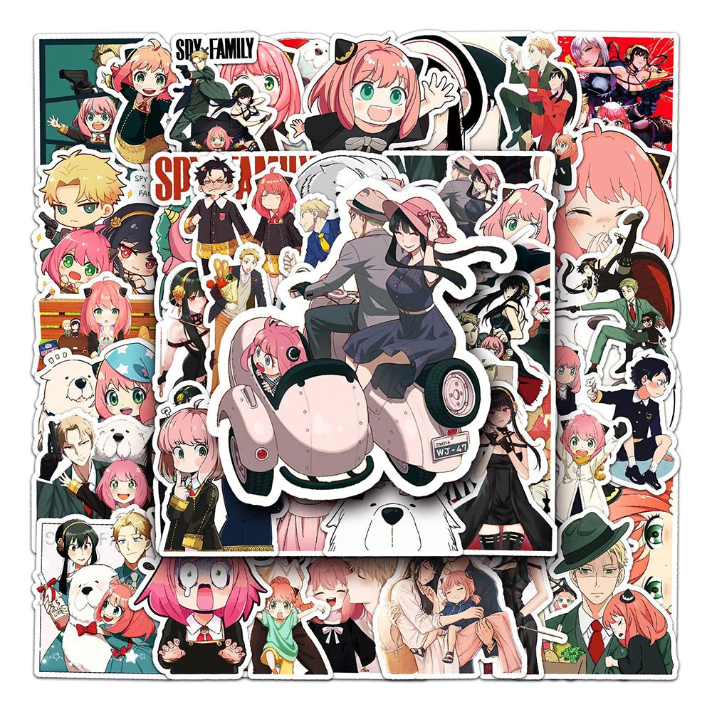 10/30/50pcs Anime Spy X Family Stickers Cartoon Decals Classic Toy DIY Skateboard Laptop Luggage Car Bike Phone Kids Sticker