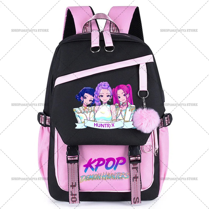 K Pop Demon Hunters School Backpack for Students Daily Mochila 2025 Hot Movie Women Backpacks for Girl Laptop Usb Port Bag Gift