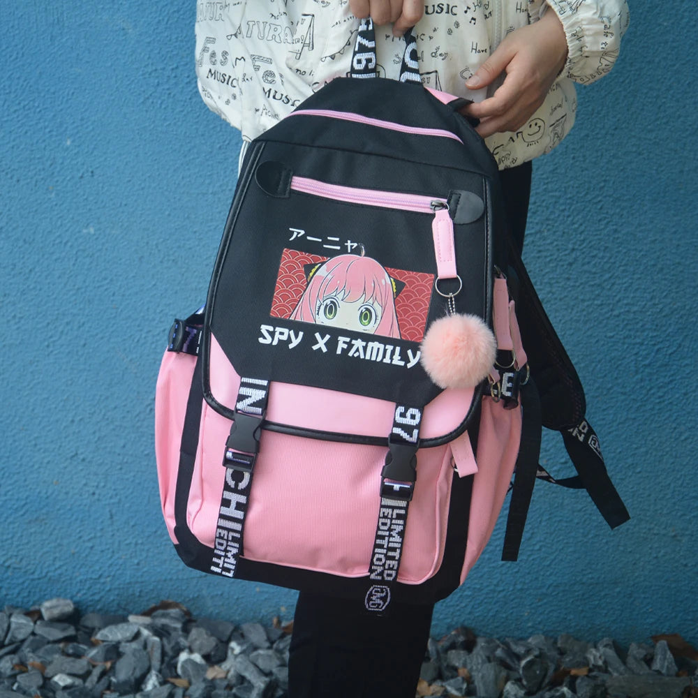 Mochilas de Anime Spy X Family Anya Forger, bolsas para niñas, Manga Kawaii, mochila de dibujos animados para niños, mochila escolar impermeable para niños, regalos