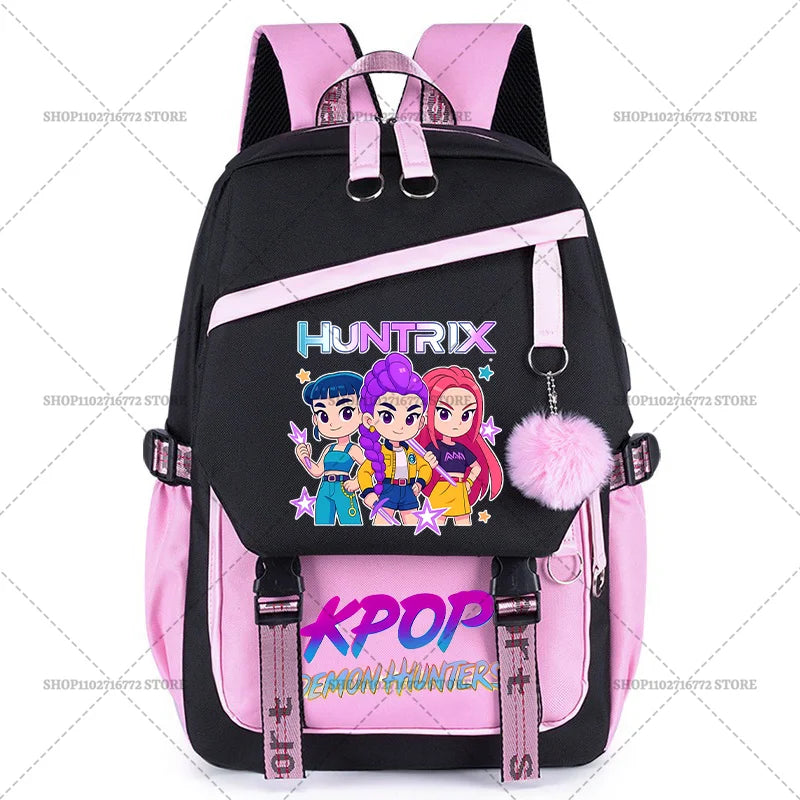 K Pop Demon Hunters School Backpack for Students Daily Mochila 2025 Hot Movie Women Backpacks for Girl Laptop Usb Port Bag Gift