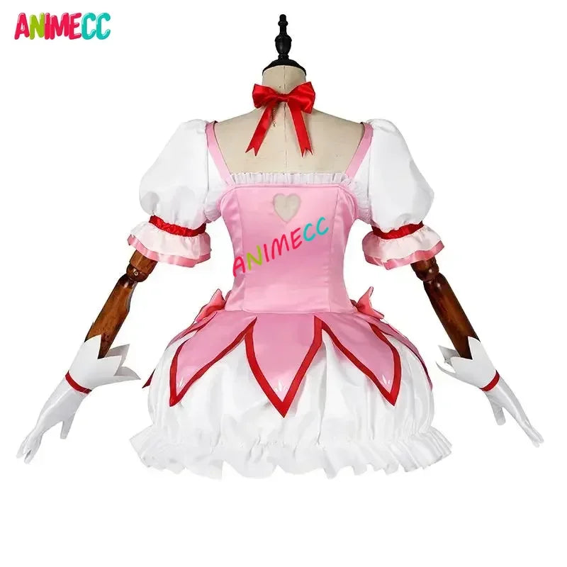 ANIMECC in Stock XS-2XL Kaname Madoka Cosplay Combats Costume Wig Anime Madoka Magica Halloween Party Outfits for Women