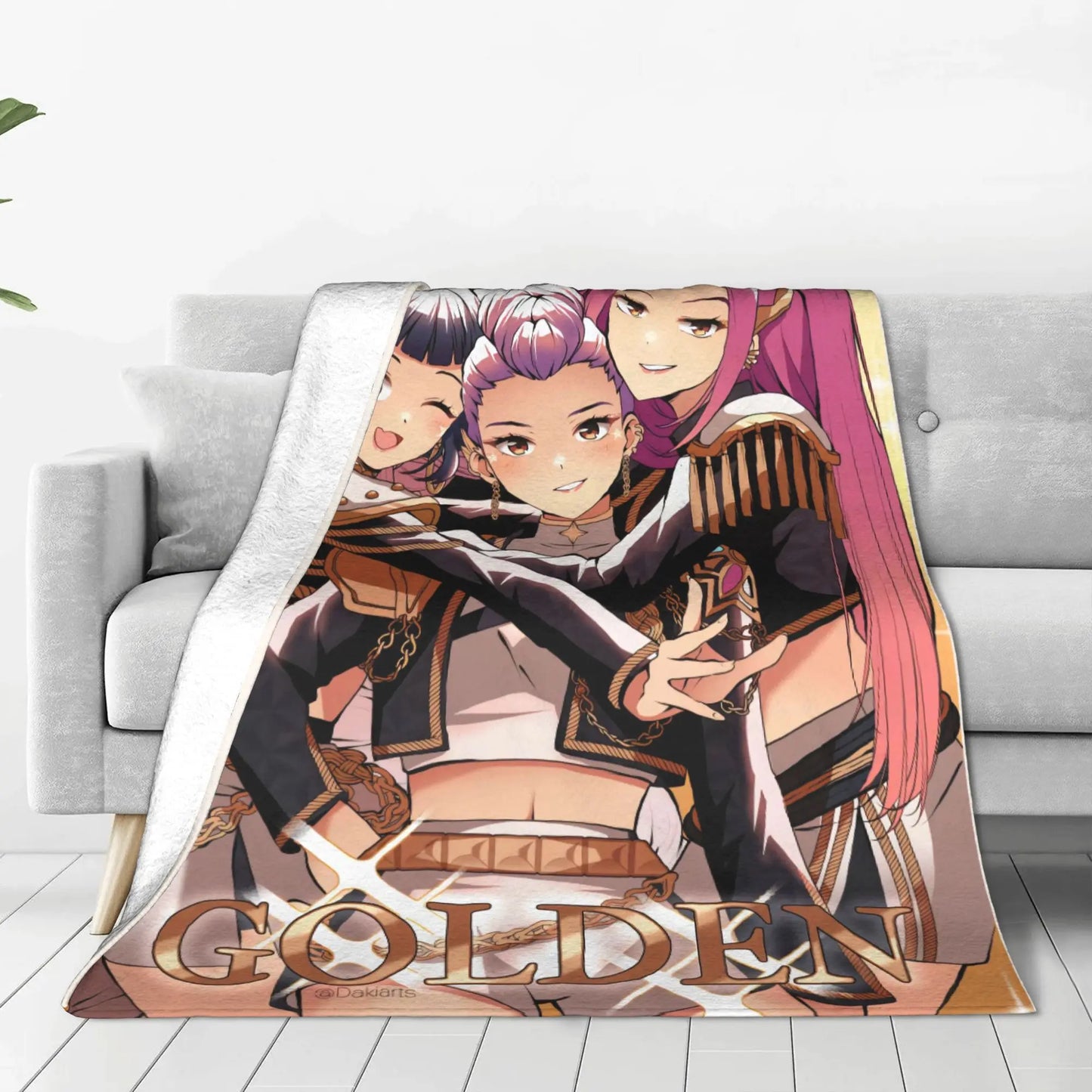kpop Demon Hunters Huntrix & Saja Boys Blanket  Super Warm Comfortable Plush Throw Blanket Child Home Decor Flannel  Bed Cover