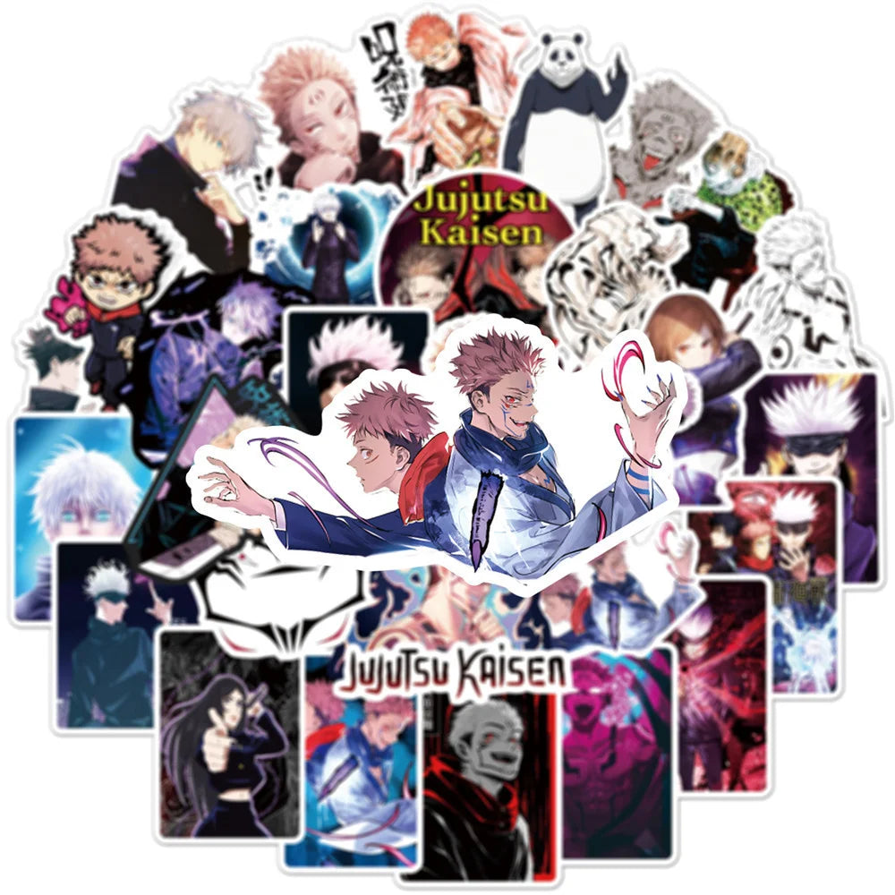 10/30/50 Uds Anime Jujutsu Kaisen Itadori Yuji Gojo Satoru pegatinas de personajes para equipaje Laptop IPad pegatinas de regalo al por mayor